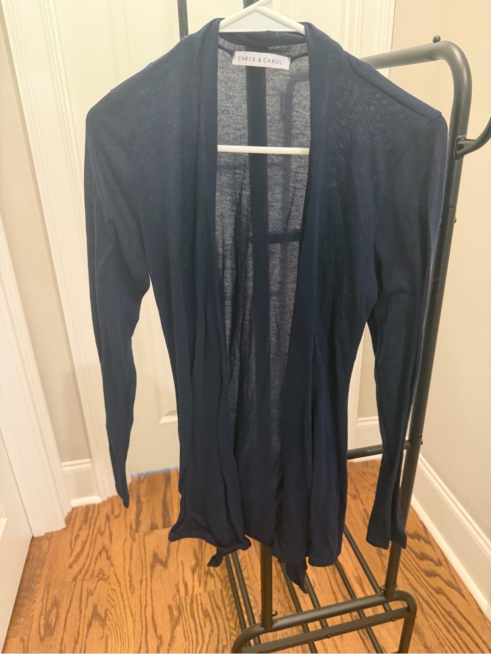 Chris & Carol Women’s Navy Open Drape Cardigan